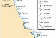 Major headlands along the Gulf coasts of Kuwait and Saudi Arabia. 