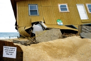 A damaged beachfront home in kitty Hawk.