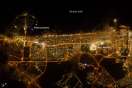 The city of Dubai, night lights.