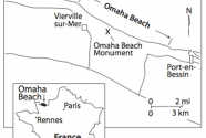 Map of the Omaha Beach area for the D-Day landing.