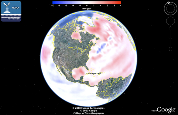 noaa sea level rise trend