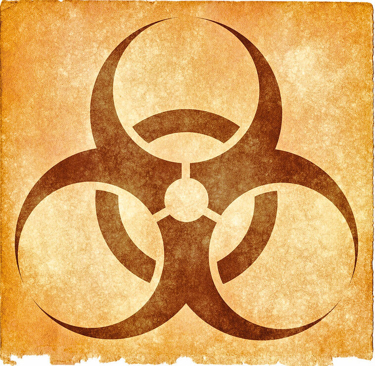 Biohazard Grunge Sign - Sepia (illustration by Nicolas Raymond CC BY 2.0 via Flickr)